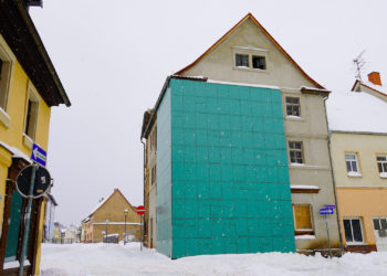 Hauswand Luther und die Medienrevolution im Winter